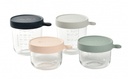 BEABA Coffret 4 portions verre (150ml pink / 150ml eucalyptus green / 250ml light mist / 250ml dark blue)