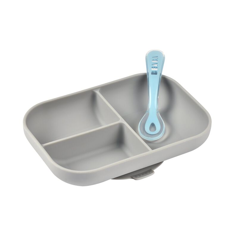 BEABA Set repas silicone 2 pièces compartimenté